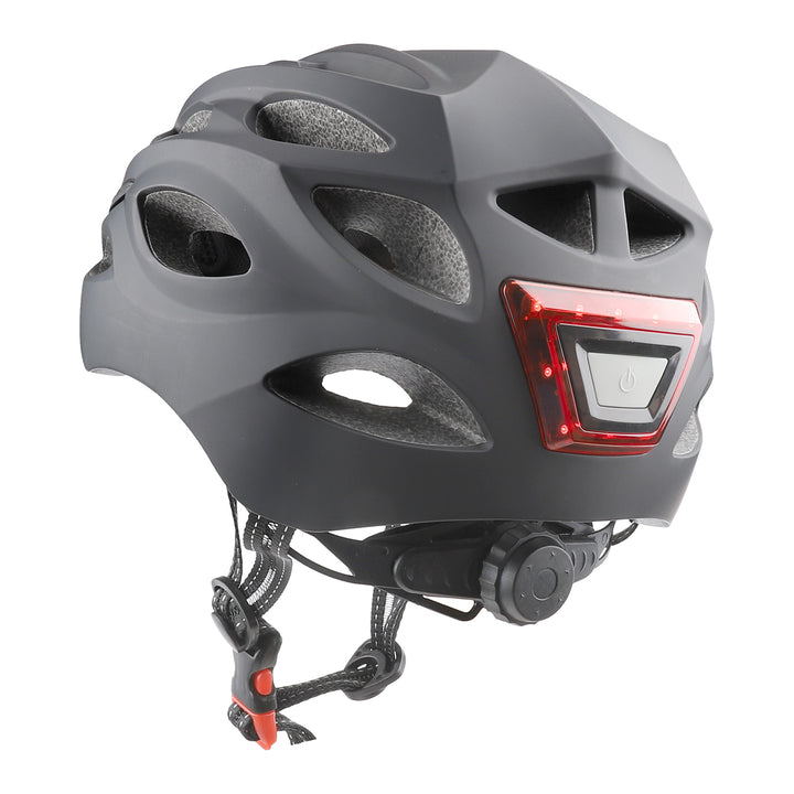 Caschi da Bici Neri Taglia L per Adulti - Casco da Bicicletta Regolabile con Luci LED Anteriori e Posteriori per Adulti Uomini Donne Casco per Scooter per Pendolarismo, Ciclismo su Strada, Pattinaggio, Scooter