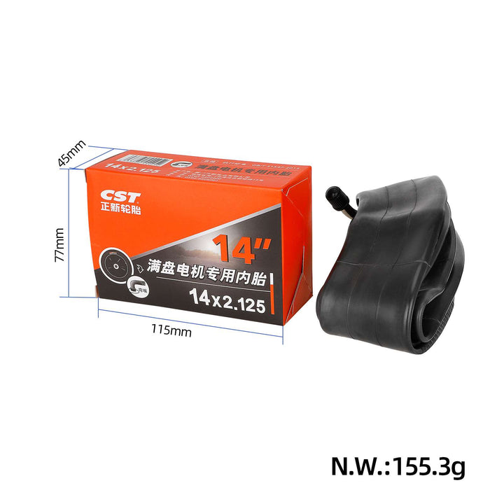 CST 14X2.125 Inner Tire with 90°Out Bent 60° Valve CST 14*2.125 Camera for Electric Bicycle Replacement Vehicle Electric Bicycle tube Tyre