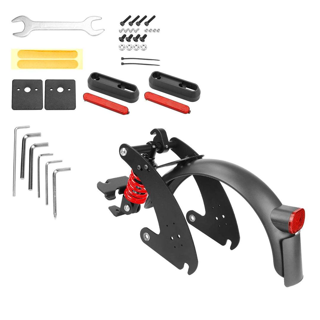 Sospensione posteriore nero-rosso V2 per scooter G30 Max con brevetto Max G30LP G30LE G30E Sospensione posteriore Ammortizzatore posteriore con parafango posteriore con portatarga e luci posteriori ingrandite