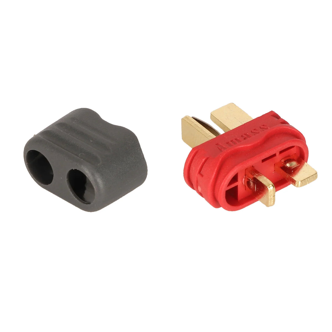 Amass AM1015E-M Original Male T Plug Anti Slip Connector with Sheath AM-1015E-M Upgrated Sheathed T Plug Connectors Dean Style Male Protection Cover for RC Battery ESC Motor Controller