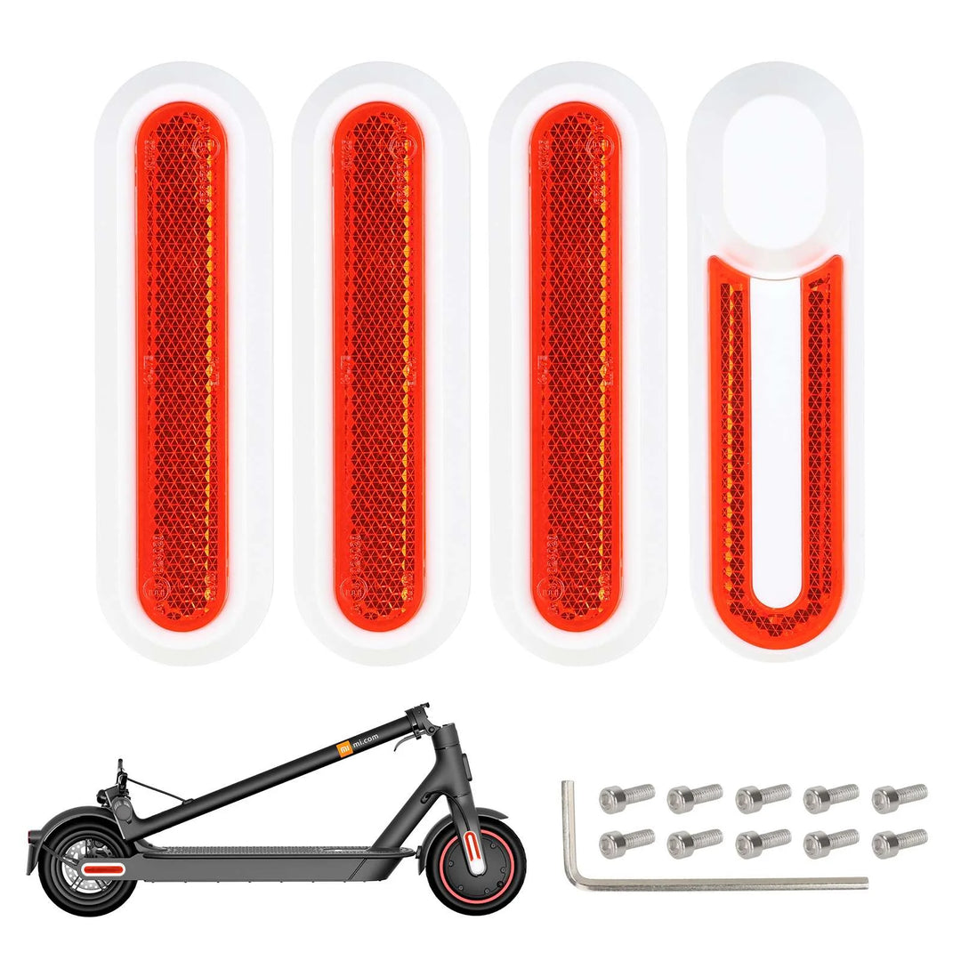 4 Pezzi Gusci Decorativi Grigio Con Barre Catarifrangenti Gialle Per m365 1s Pro Pro2 E Lite Copriruota Guscio Protettivo Per Scooter Elettrico Xiaomi 3 M365 Pro 2 1s Tubo Riflettente Di Sicurezza Anteriore Posteriore Parti Catarifrangenti Notturne