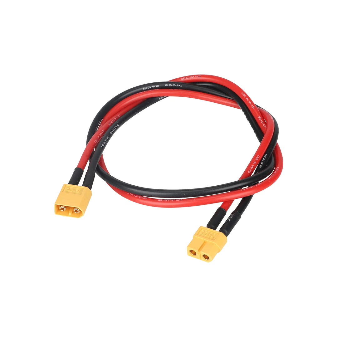 XT60 Male to Female Connector Plug 60cm Cable Length 12AWG Tinned Copper Wire with Silicone Sheath Battery Connection Adapter Cable with Terminal