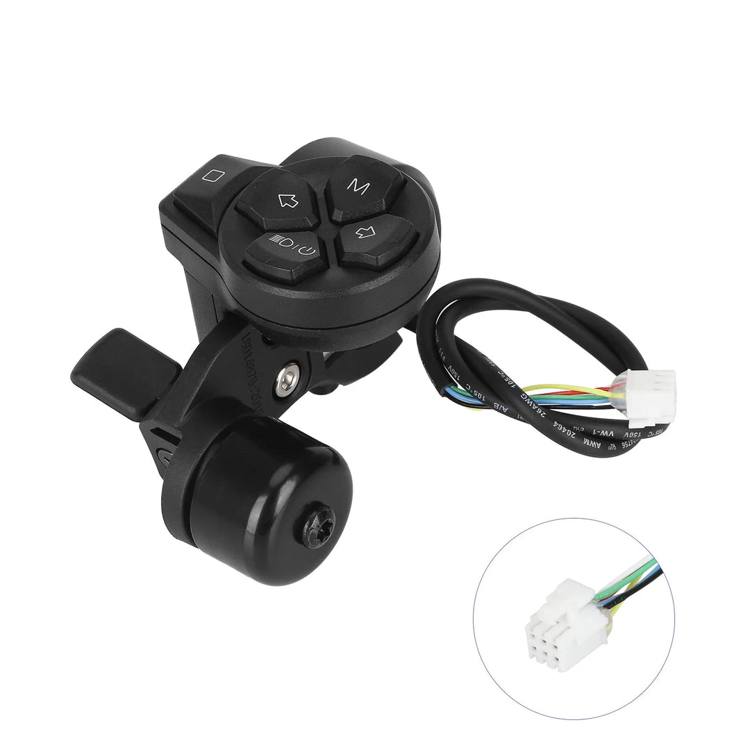 Original Turn Signal Switch with Bell for Segway Ninebot ZT3 F3 G3 ZT3 Pro ZT3 ProD ZT3 ProE Electric Scooter Throttle Speed Control Switch Accessory Rotary Knob Switch E-scooter Handlebar Steering Light Button