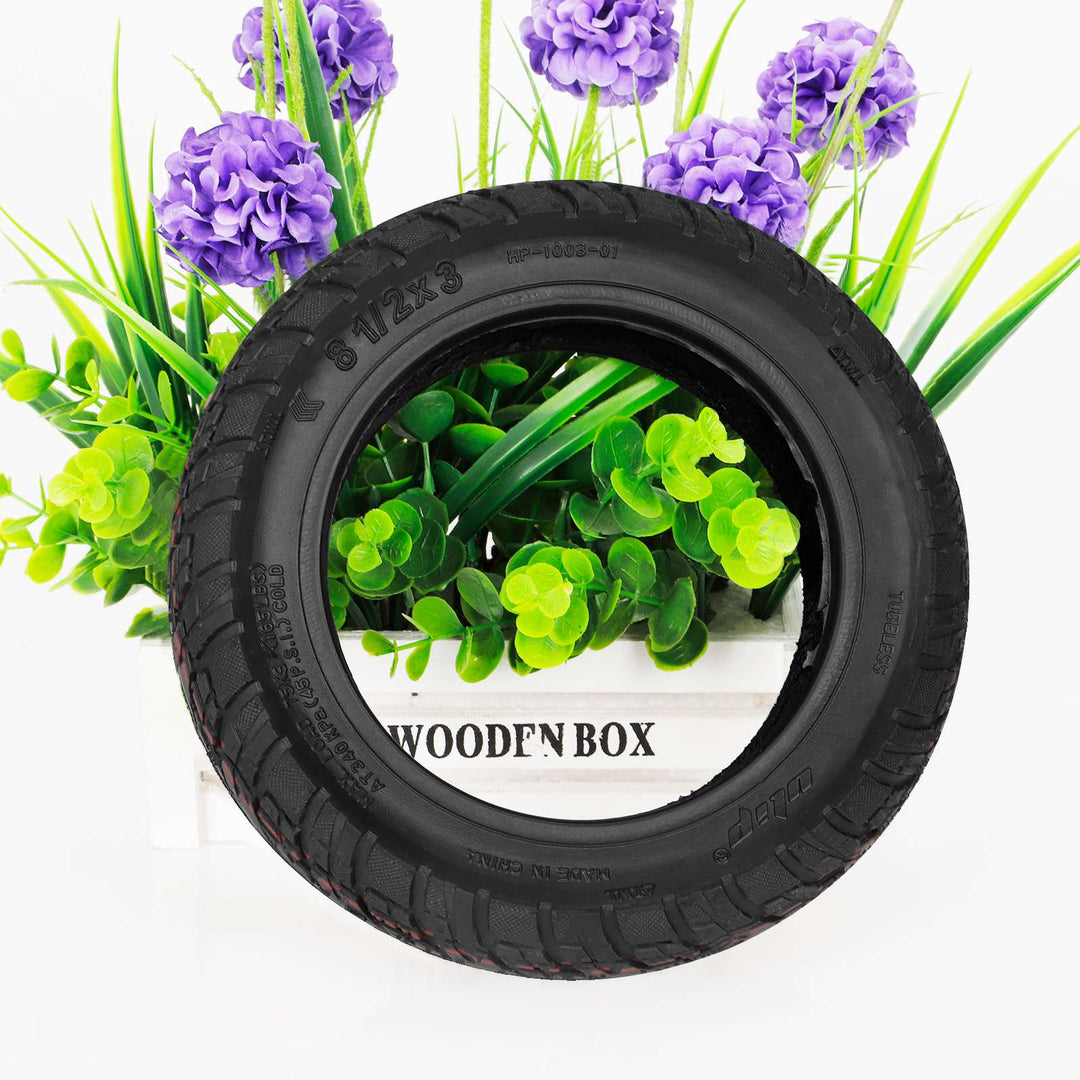 ULIP 8.5x3.0 Off-road Self-Healing Tire with Valve for Kukurin G2 Pro Zero 8 9 Pro Electric Scooter 8.5*3 (50-134) Inch Tubeless Tire Replacement Accessories Built-in Self-Healing Glue Anti-Punch Slip Tire Front and Rear Wheel All-Terrain Thick Tire