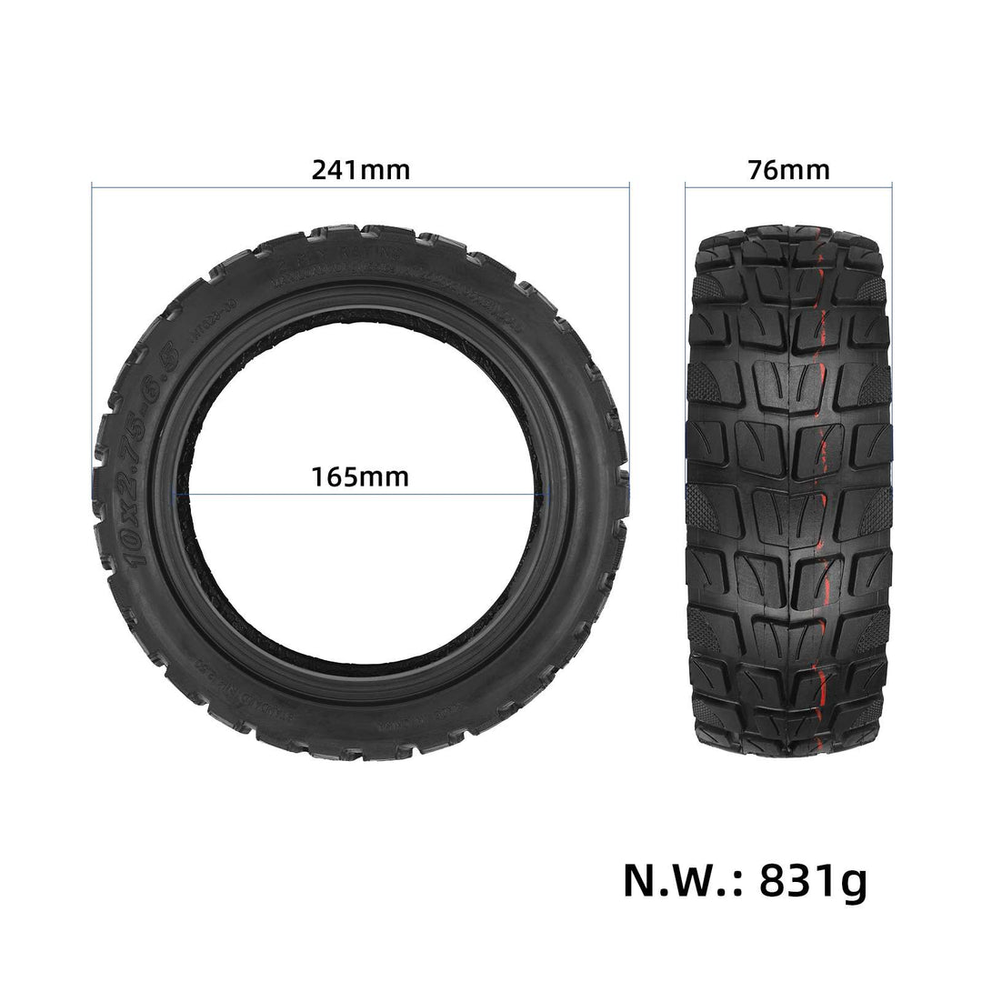 10*2.75-6.5 Off-road Tubeless Tire 10 Inch Electric Scooter Off-road Tires Wearproof Rubber Tire 10x2.75-6.5 Scooter Vacuum Tire 10 Inch Vacuum Off-road Tires For SmartGyro Rockway C Electric Scooter