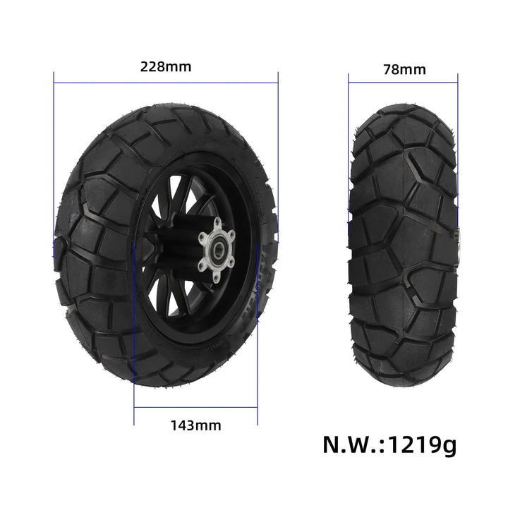 Ruote originali per scooter elettrico Kukirin G2 Pro DB con pneumatici da 9 pollici 9*3.0-5.5, cerchio da 9 pollici con pneumatico tubeless 9*3-5.5.