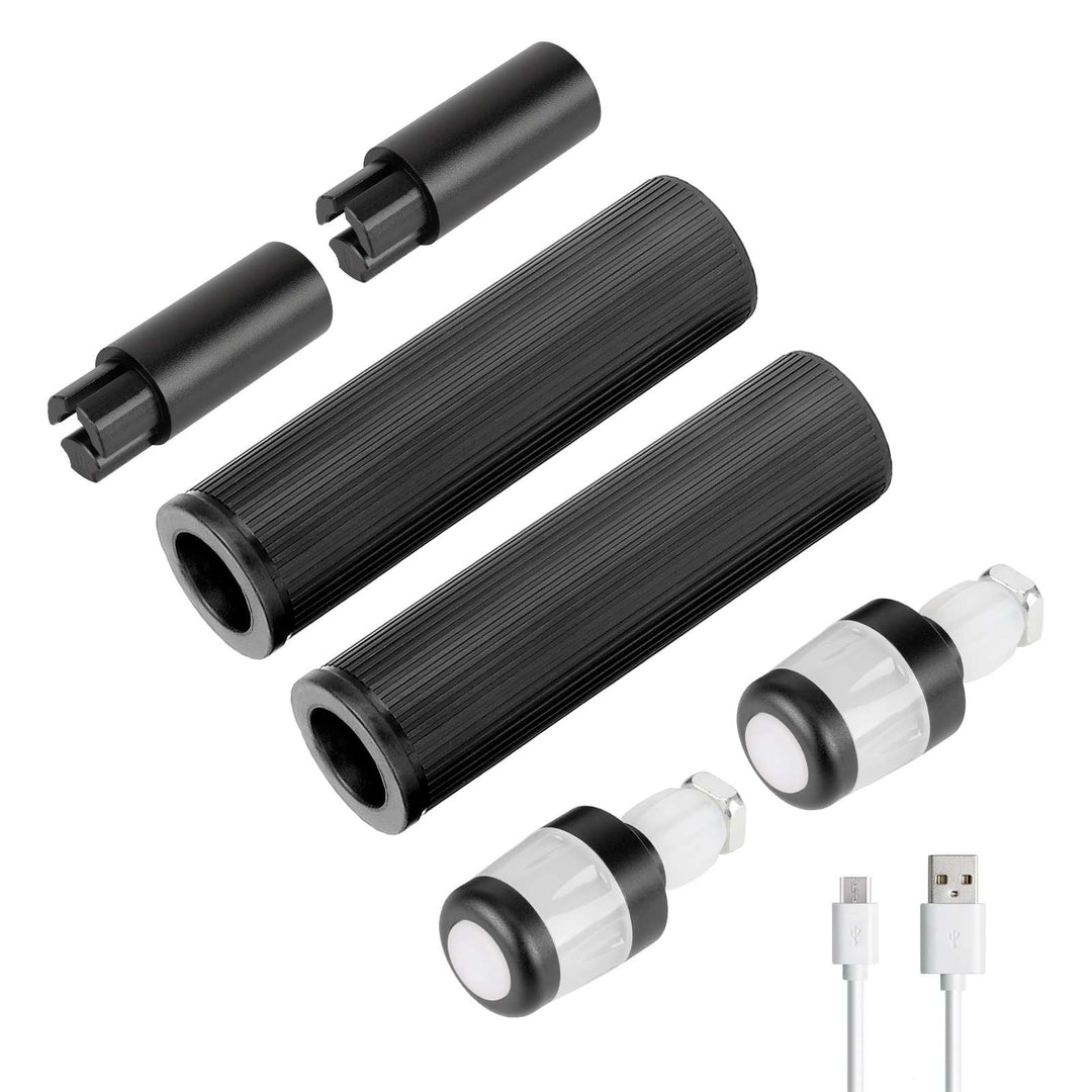 Ulip Indicatori di direzione a LED Manopole Antiscivolo per Manubrio Prolunga per Manubrio Manopole per Ninebot Max G30 G30D/E/LP Monopattino Elettrico Kit di Impugnature in Silicone con Luce Estensibile Ricaricabile USB per Max G30
