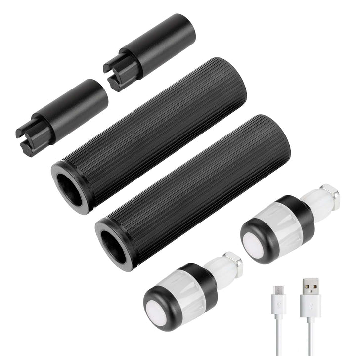 Ulip Indicatori di direzione a LED Manopole Antiscivolo per Manubrio Prolunga per Manubrio Manopole per Ninebot Max G30 G30D/E/LP Monopattino Elettrico Kit di Impugnature in Silicone con Luce Estensibile Ricaricabile USB per Max G30