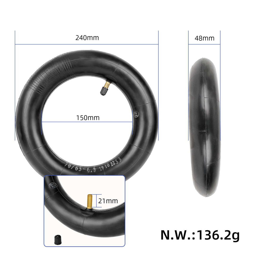 10 inch 10x2.70-6.5 70/65-6.5 Thicken Inner Tube with Straight Valve For Electric Scooter Balance Car M365 Parts Durable Air Camera Replacement Scooter Tube 10*2.70-6.5 Camera 10 Inch Electric Scooter Thickened Butyl Rubber