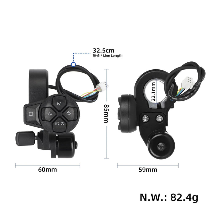 Original Turn Signal Switch with Bell for Segway Ninebot ZT3 F3 G3 ZT3 Pro ZT3 ProD ZT3 ProE Electric Scooter Throttle Speed Control Switch Accessory Rotary Knob Switch E-scooter Handlebar Steering Light Button