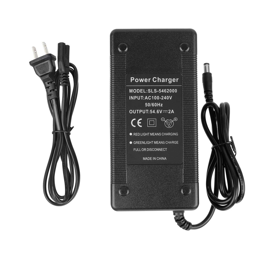 Caricabatterie 54.6V2A DC2.1 con spina UE Caricabatterie per veicoli elettrici Scooter elettrico Cavo di alimentazione con testa DC2.1 Accessori con connettore 5521 5.5*2.1 Adattatore di alimentazione