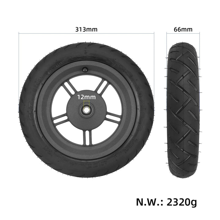 Ruota da 12 pollici con mozzo e pneumatico tubeless CST 60/90-8 per cerchio monopattino elettrico Xiaomi 6 con kit di sostituzione pneumatico tubeless CST 60/90-8, pneumatico tubeless da 12 pollici, pneumatico sottovuoto