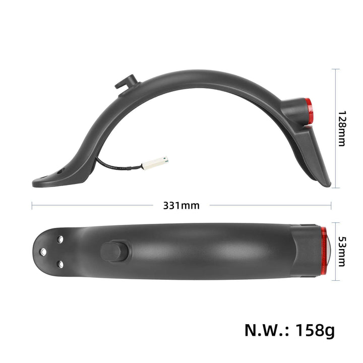 Parafango posteriore grigio con luce targa integrale e gancio per scooter M365 Pro/Pro2 1S MI3 Parafango per monopattino elettrico per Xiaomi M365/1S/Pro/Pro2 E-Scooter Parafango posteriore Pezzi di ricambio Pro2