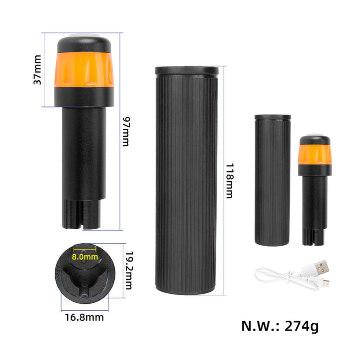 Ulip Indicatori di direzione a LED Manopole Antiscivolo per Manubrio Prolunga per Manubrio Manopole per Ninebot Max G30 G30D/E/LP Monopattino Elettrico Kit di Impugnature in Silicone con Luce Estensibile Ricaricabile USB per Max G30
