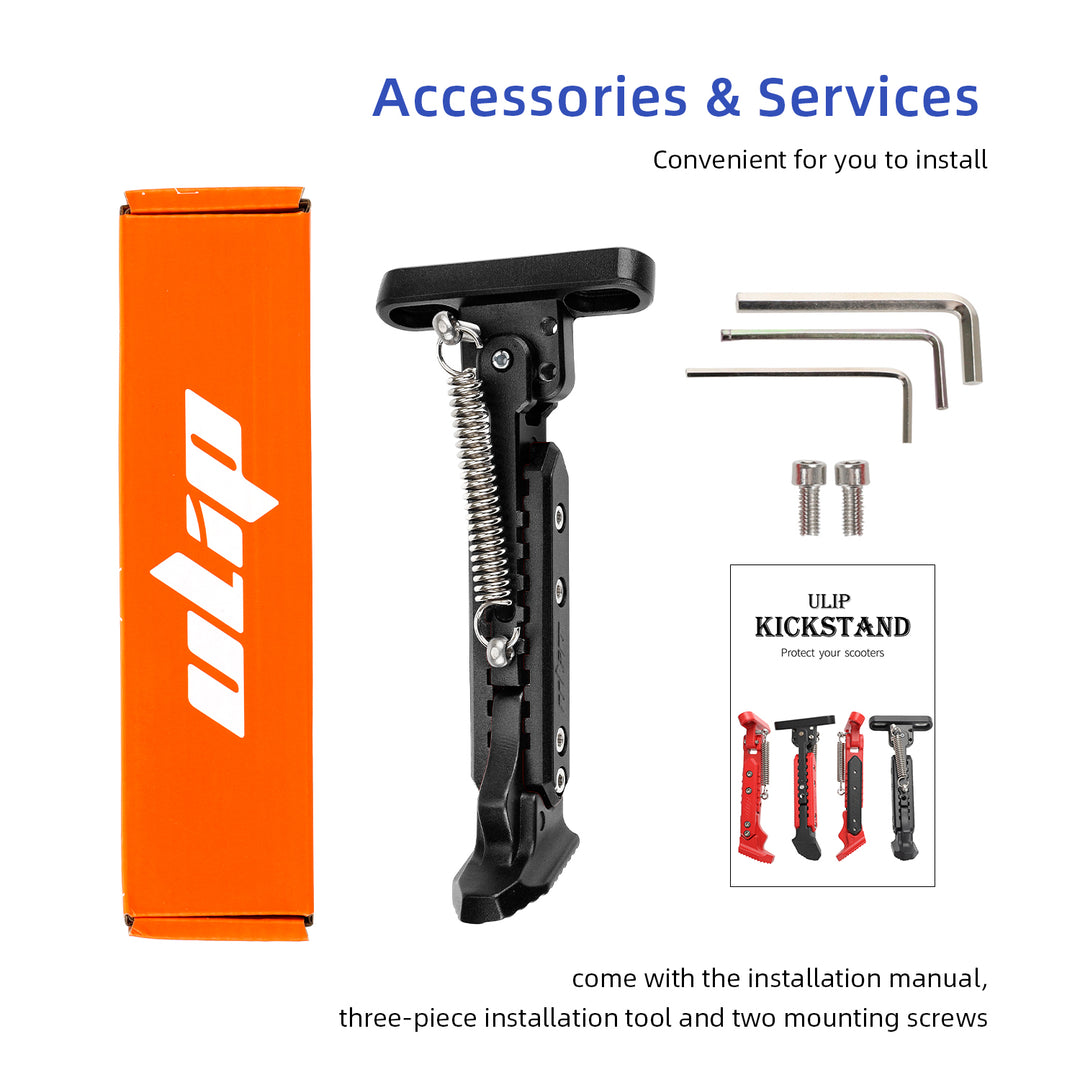 V2 Black Adjustable Aluminum kickstand for Segway Max G30 Kickstand Foot Support Side Stand Packing Rack Kickstand Parking Foot Support Stand For Ninebot Max G30 Kaabo Mantis 10 Vsett 9 Electric Scooter Adjustable Kickstand Accessories