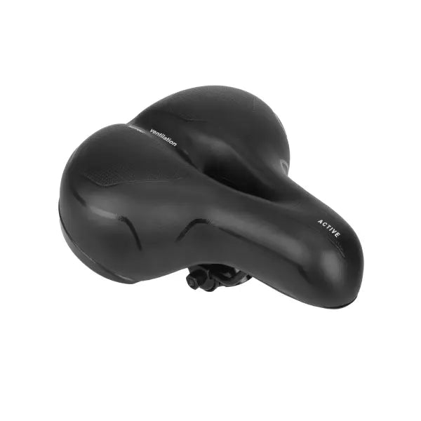 Bicycle seat with reflective stickers (black and white)