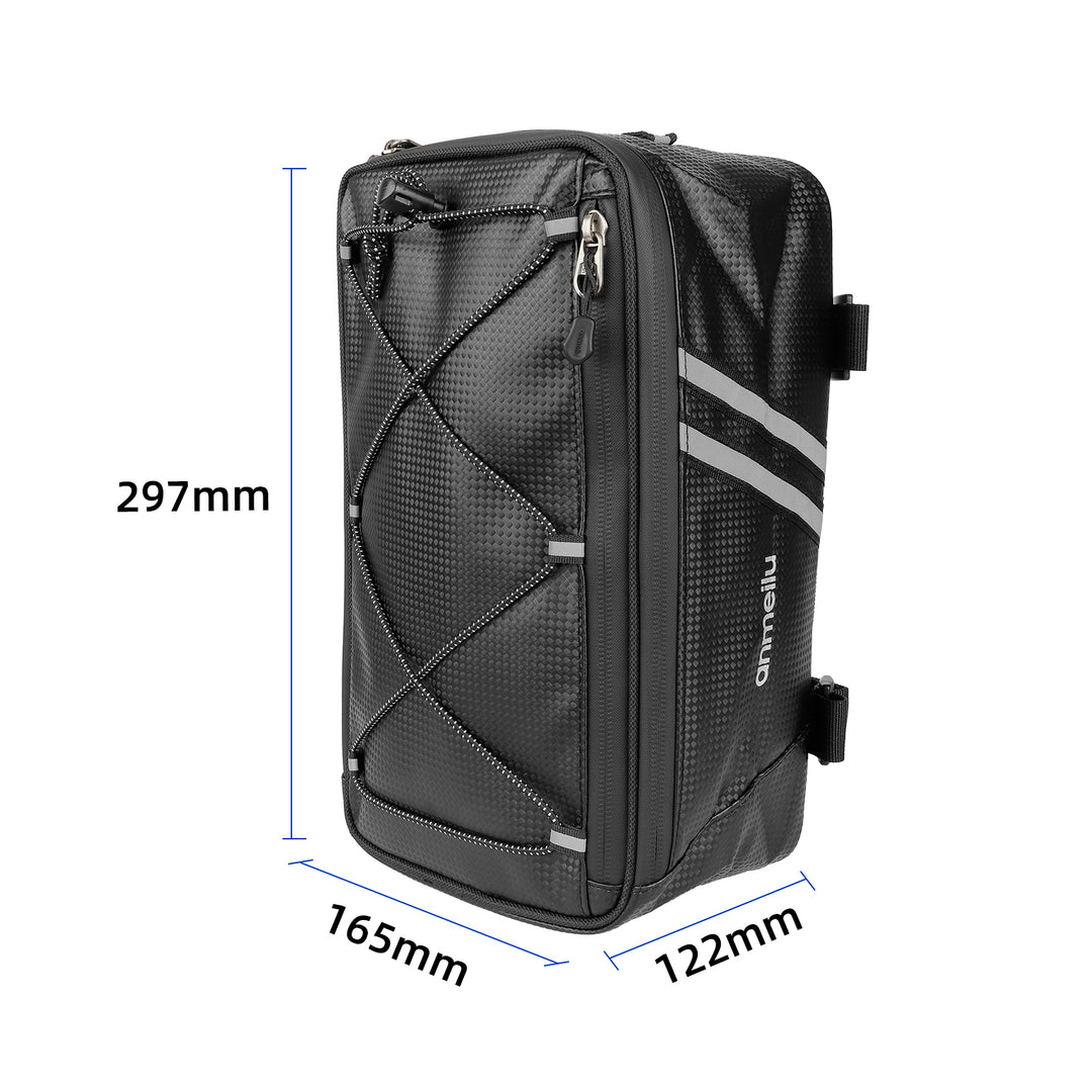 8L Motorcycles Bag Trunk Bag PU Waterproof Bicycle Trunk Bag Cycling Rack Pack Bike Rear Bag Frame Accessories Behind Seat