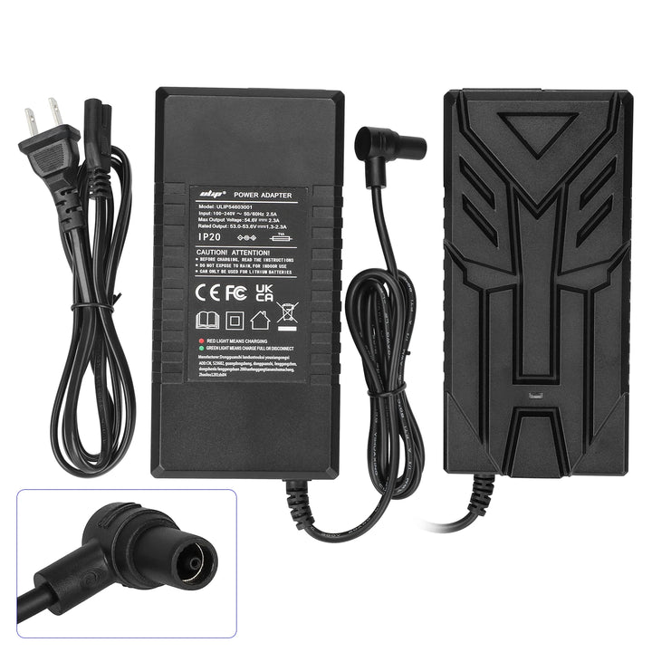 Ulip 54.6V2.3A Charger with Hollow Head EU Plug For Xiaomi 4 Pro 2nd Gen Xiaomi 4 Ultra Navee S65 Xiaomi 5 Xiaomi Pro Scooter Ulip 54.6V 2.3A Transformers European Standard Battery Charger Electric Scooter Power Adapter Charging Equipment Accessories