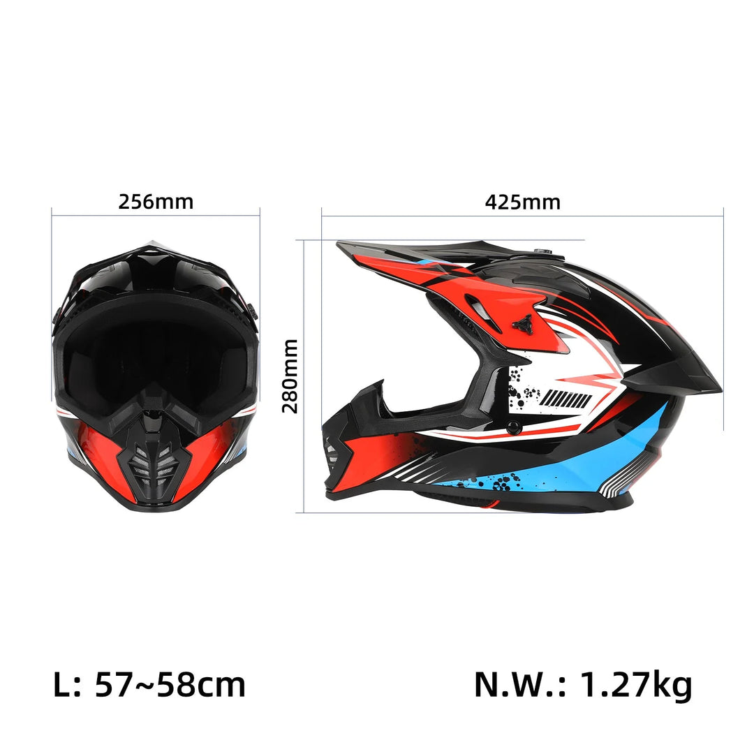 Size L (57-58 ) Shimmering Red Off-Road Helmet Adult Full-Face Bike Helmet Mountain Road Cycling Helmet Ultra-Light Off-Road Safety Helmet Outdoor Adult Cycling Helmet Sports Mountain Forest Competition Off-Road Helmet Mountain Bike Full-Face Helmet