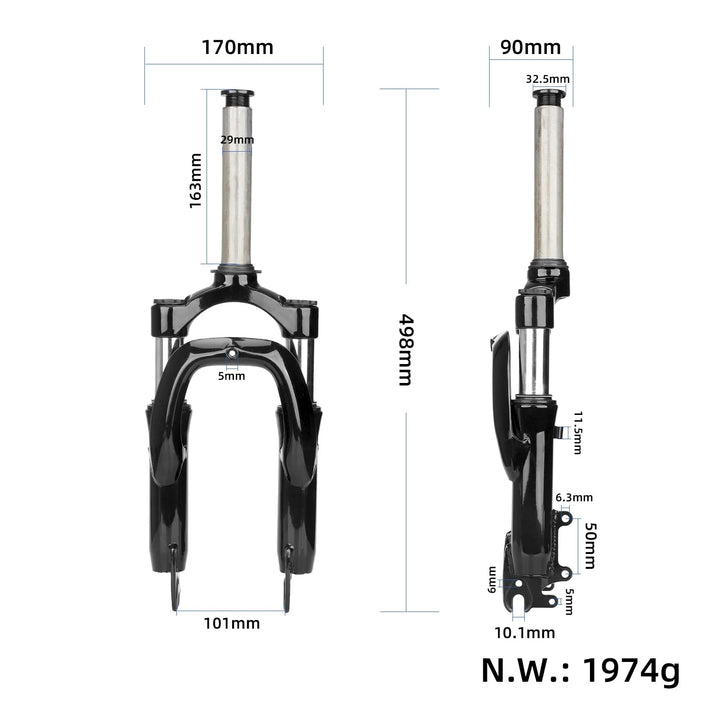 Forcella anteriore originale KuKirin C1 Pro(B): elevata capacità di carico, sterzata agile e sicurezza di guida. Ammortizzatori della forcella anteriore originale per scooter elettrico KuKirin C1 Pro(B).