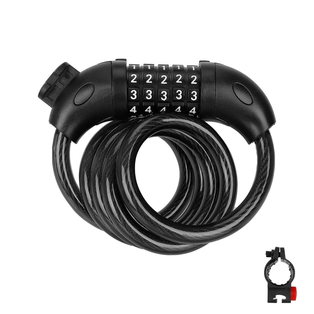 Lucchetto Nero a Cinque Cifre con Combinazione 5 Cifre Lucchetto per Bicicletta 1250mm * 12mm Cavo d&