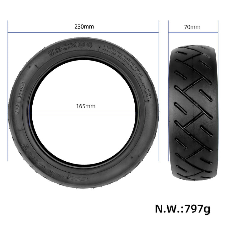 Pneumatico CST 250×64 con Gel per Xiaomi 4 Ultra e scooter Navee S65 CST/Zhengxin Pneumatico Scooter Elettrico 250*64 Autoriparazione Pneumatico Esterno Colla Jelly Liquido Anti Foratura Pneumatico Tubeless