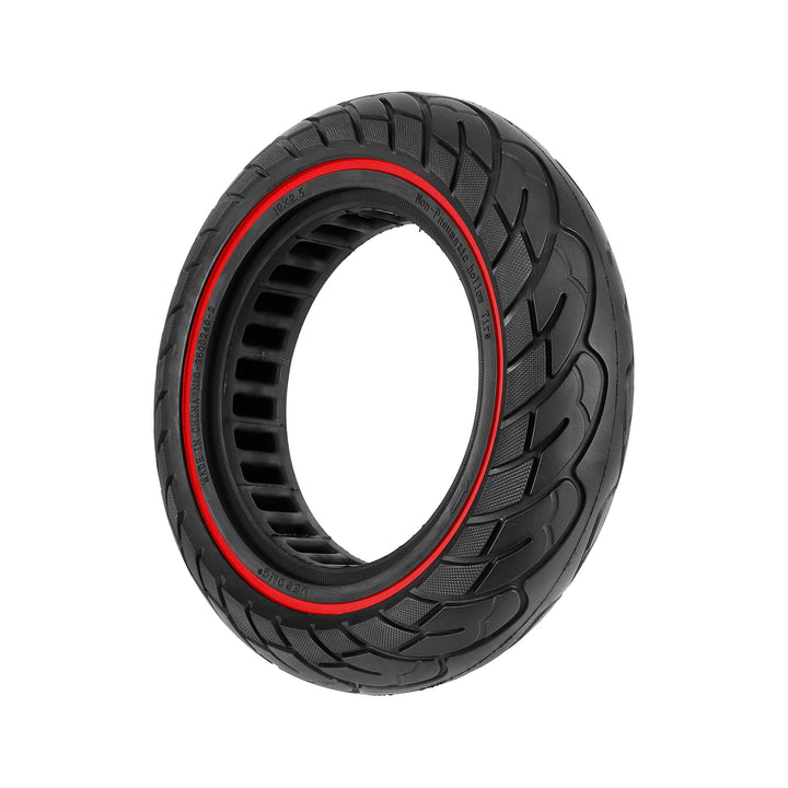 10 Inch Solid Tire with Red Circle and 37mm Slot 10X2.5 10x2.50 for KUGOO M4 / M4 Pro Electric Scooter Polka Dot Inner Honeycomb Tire Rubber Parts 10x2.5-6.1 Tyres 10Inch Off-Road Solid Tires Wear-resistant Puncture-proof Tire Parts