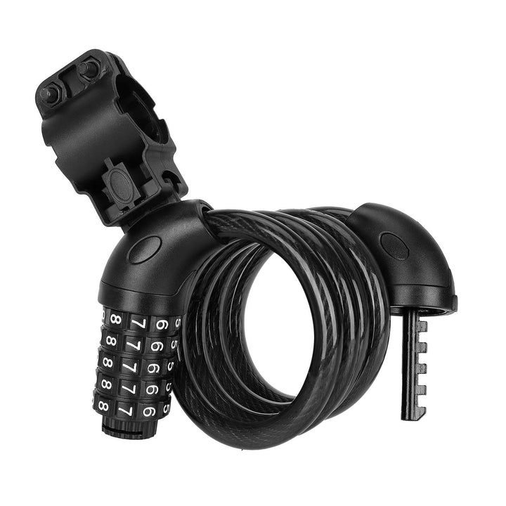 Lucchetto Nero a Cinque Cifre con Combinazione 5 Cifre Lucchetto per Bicicletta 1250mm * 12mm Cavo d&