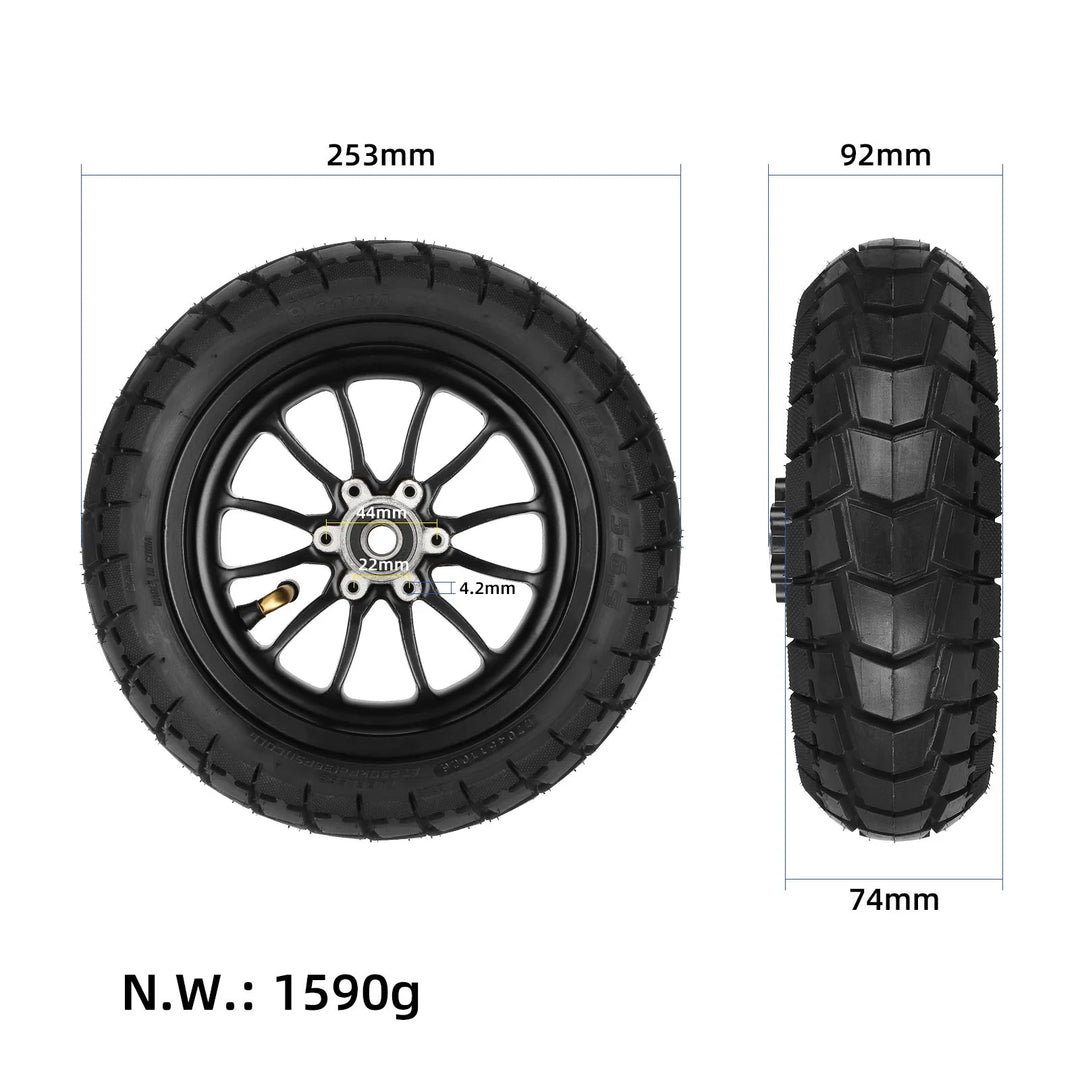 Kukirin A1 Front Wheel Rim Tire 10 inch 10*2.75-6.5 Wheel Original Scooter Drive Wheel Assembly Original 10x2.7-6.5 Front Wheel Assembly for KUGOO KIRIN A1 Kukirin A1 Electric Scooter Wheel Hub Tire Replace Spare Parts
