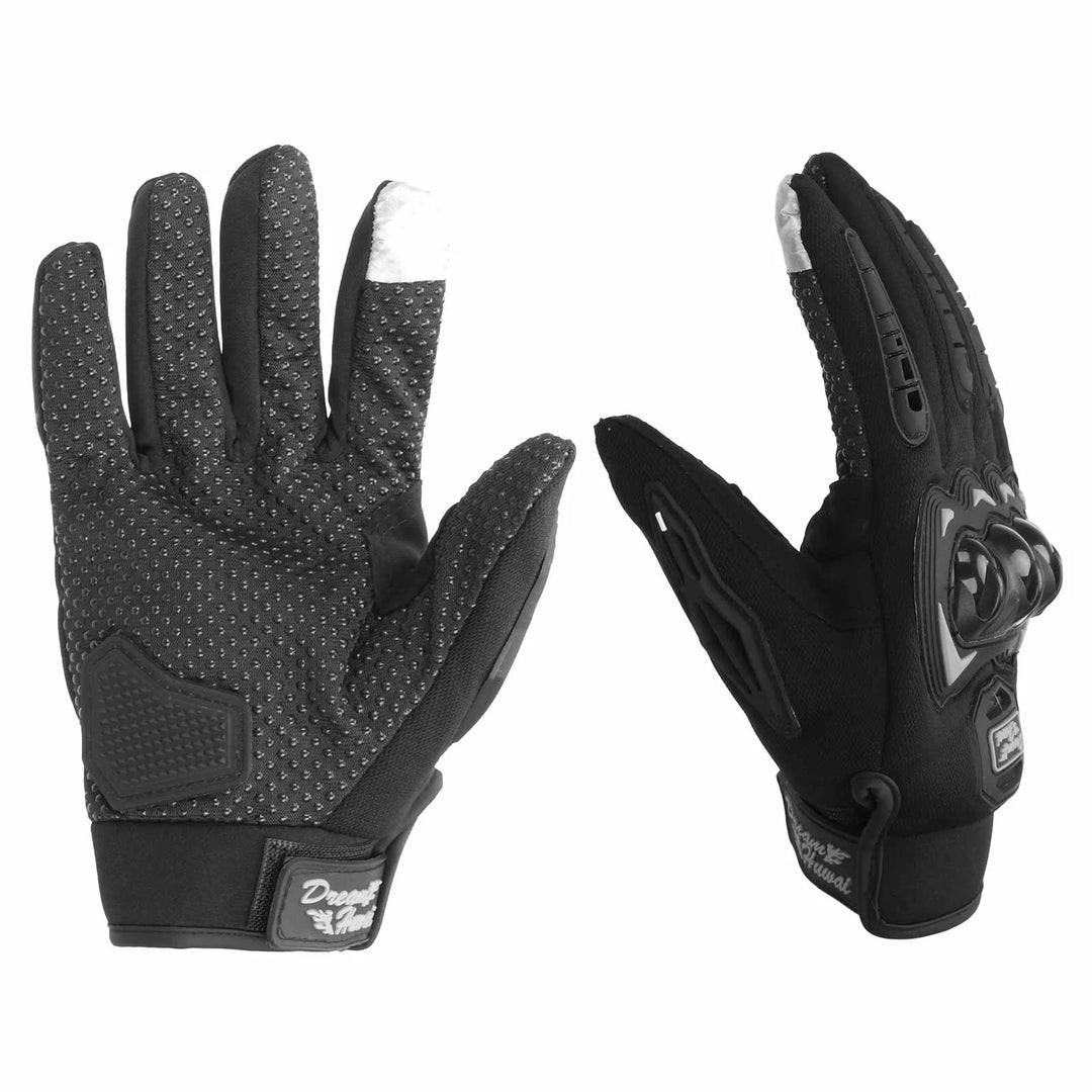 L Guanti da ciclismo da donna traspiranti primaverili autunnali Guanti da ciclismo da uomo Guanti da moto touchscreen resistenti agli urti Leggeri Primavera/Autunno Nero Guscio protettivo in PE resistente all&