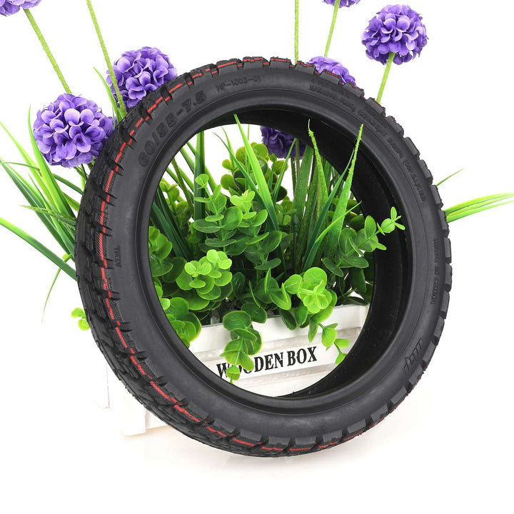 ULIP 60/55-7.5 Tubeless Self Healing Tire with Valve for Segway Ninebot Max S90L Electric Scooter Built-in Self-repair Glue All Terrain Puncture Proof Rubber Tire 10 Inch Front Rear Wheel Replacement Part Quick Repair Tyres Scooters Explosion-Proof Tire