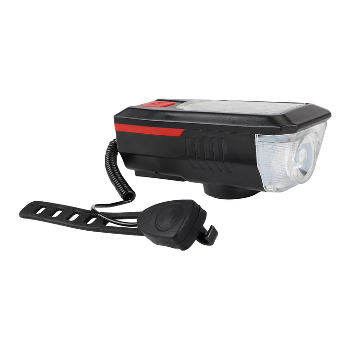 Red Solar con USB, Doppia Modalità di Ricarica, Durata Efficiente della Batteria, Luce Solare per Bici, USB Ricaricabile, Display di Potenza, MTB, Mountain Bike, Lampada Anteriore con Clacson, Torcia, Luce Anteriore per Bici