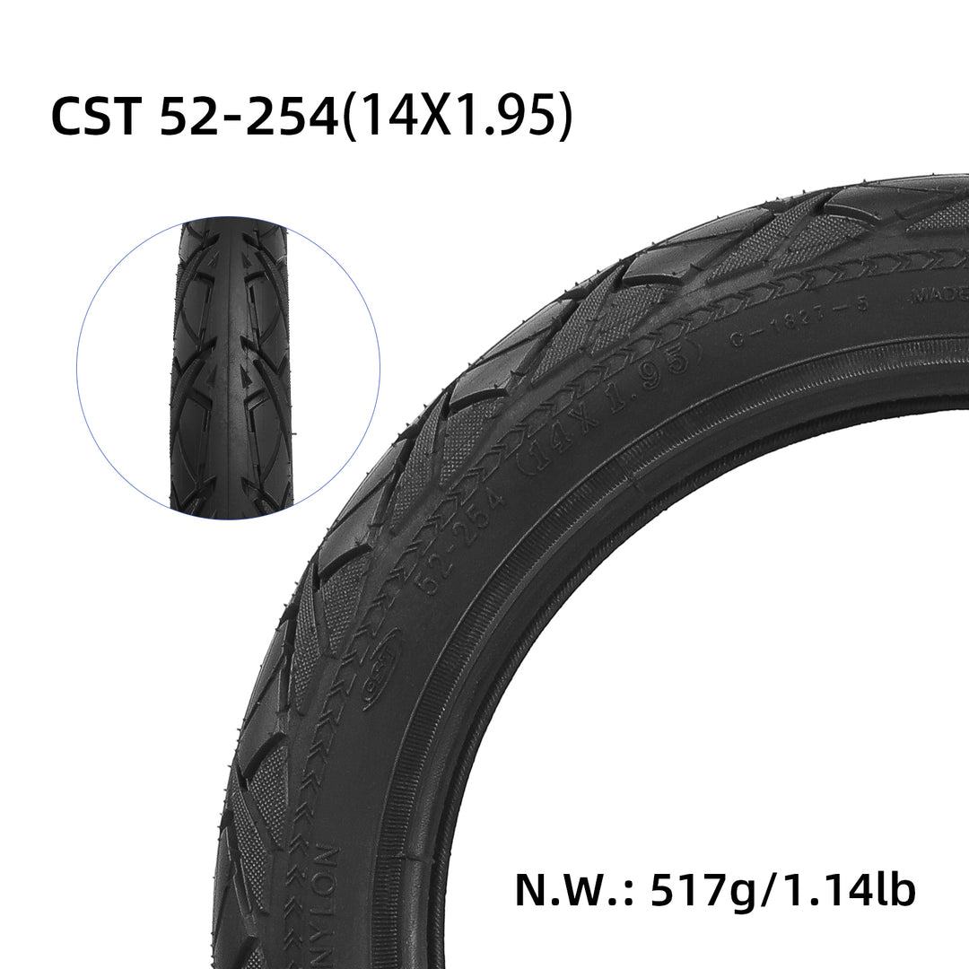CST 14*1.95(52-254) Cover Tire CST Electric Bike Tires 14x1.95 14 Inch 14x1.95 Electric Cycle Tyre For Ebike Electric Bicycle Tire