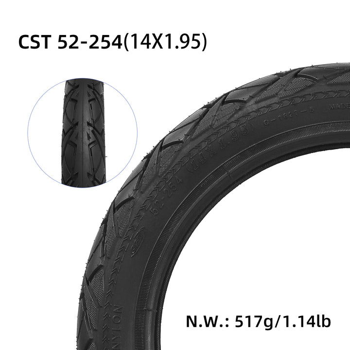 CST 14*1.95(52-254) Cover Tire CST Electric Bike Tires 14x1.95 14 Inch 14x1.95 Electric Cycle Tyre For Ebike Electric Bicycle Tire