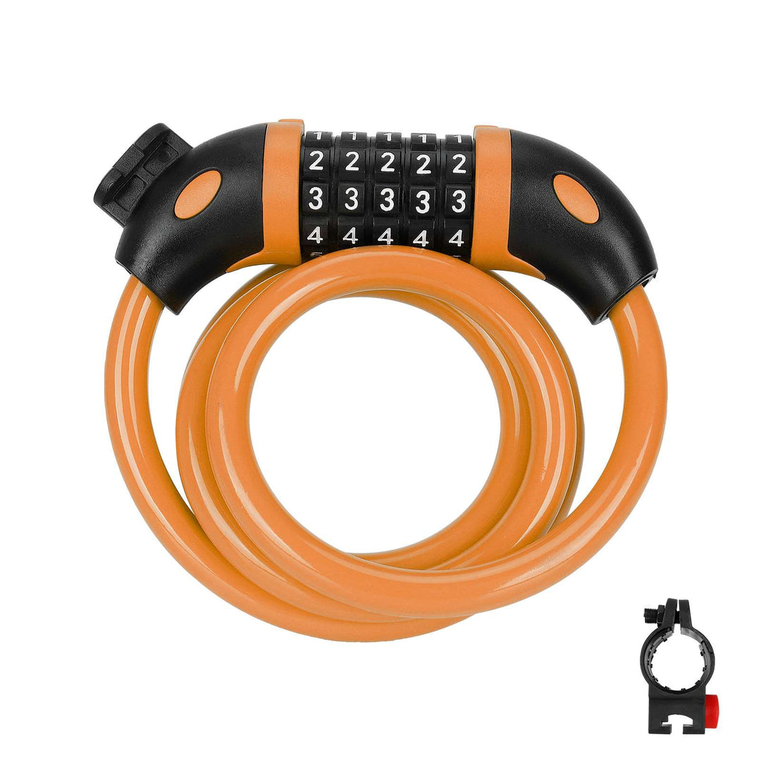 Lucchetto Nero a Cinque Cifre con Combinazione 5 Cifre Lucchetto per Bicicletta 1250mm * 12mm Cavo d&
