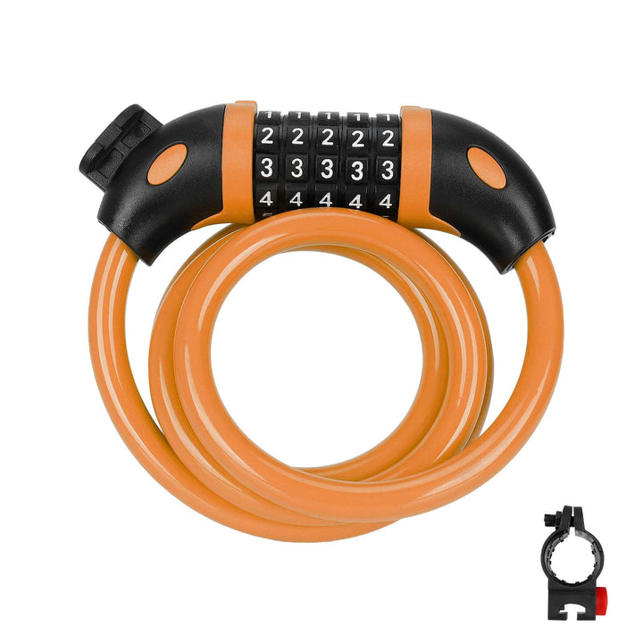 Lucchetto Nero a Cinque Cifre con Combinazione 5 Cifre Lucchetto per Bicicletta 1250mm * 12mm Cavo d&