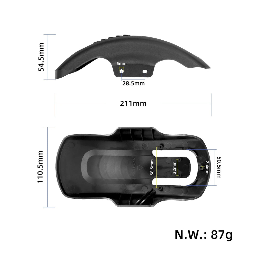 Parafango posteriore KuKirin A1 Materiale ad alta tenacità Resistente agli schizzi di fango e acqua posteriori Accessorio protettivo e per la pulizia dello scooter