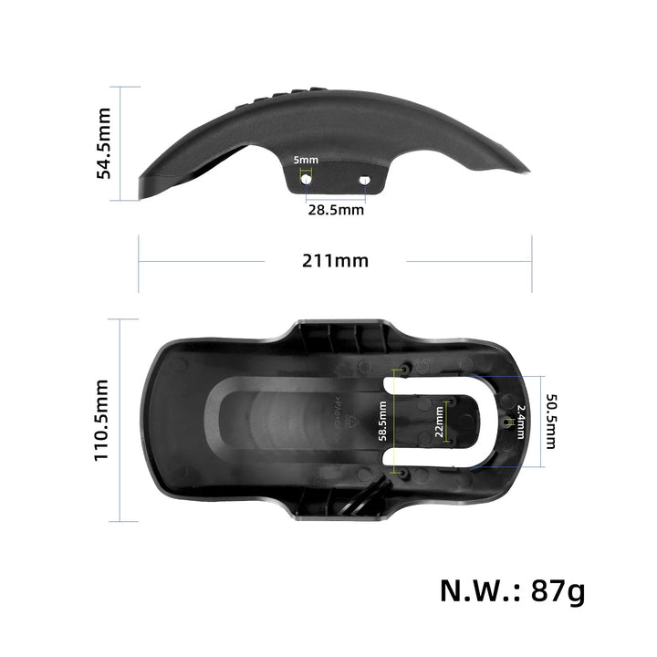 Parafango posteriore KuKirin A1 Materiale ad alta tenacità Resistente agli schizzi di fango e acqua posteriori Accessorio protettivo e per la pulizia dello scooter