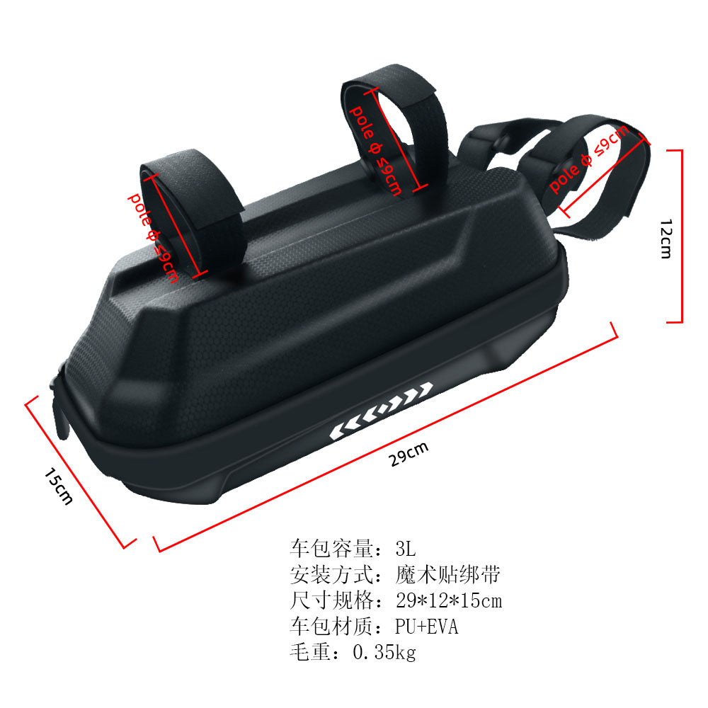 Borsa per monopattino elettrico 3L, borsa da trasporto anteriore per Xiaomi Mijia M365/Ninebot ES2 ES1, borsa impermeabile in EVA rigida, borsa riflettente da appendere al manubrio