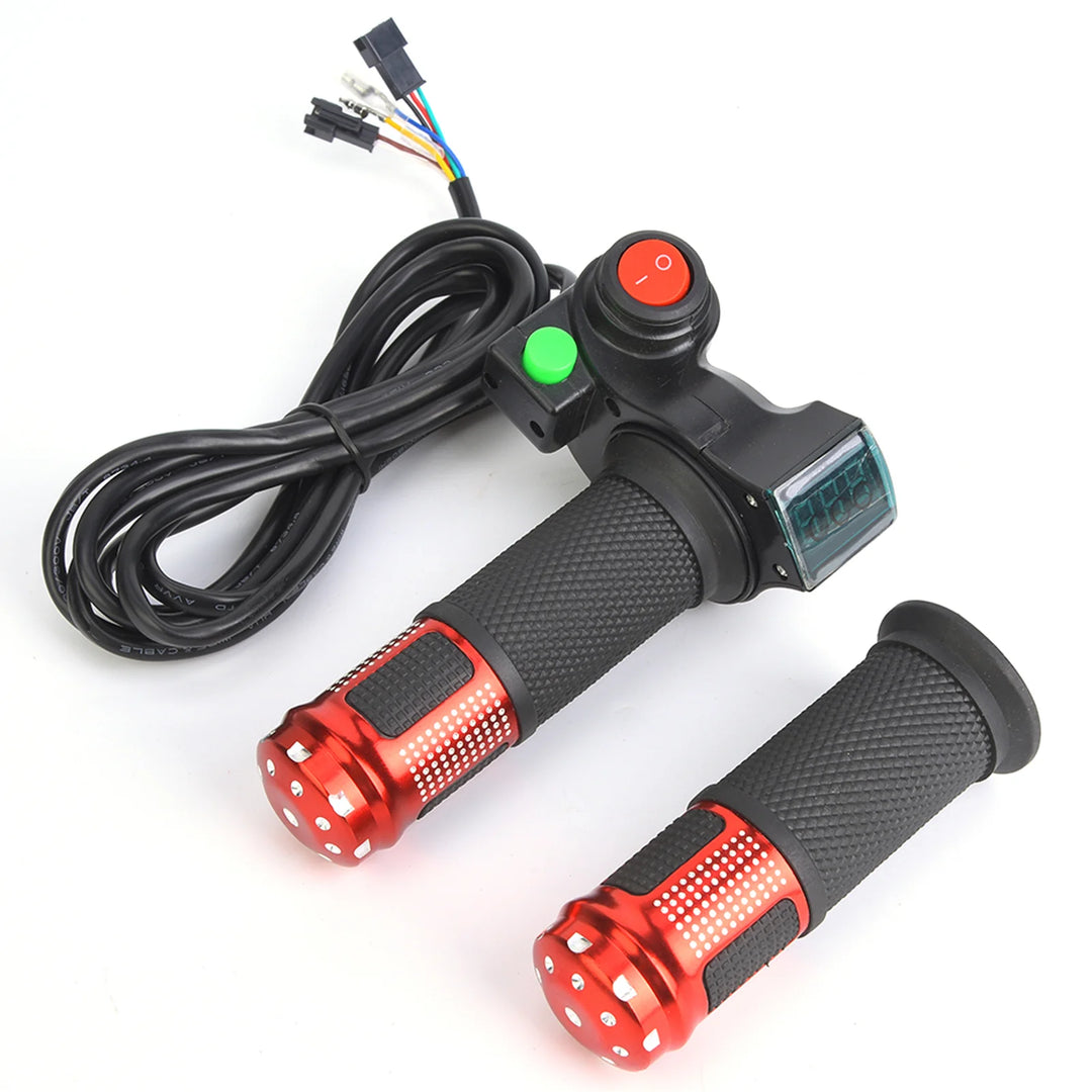 Manopola acceleratore per veicolo elettrico a tre velocità con blocco convenzionale a schermo rosso, accessori per veicoli elettrici, manopola di controllo della velocità, impugnatura acceleratore