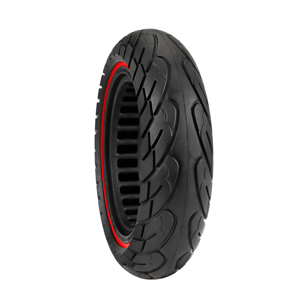 10 Inch Solid Tire with Red Circle and 37mm Slot 10X2.5 10x2.50 for KUGOO M4 / M4 Pro Electric Scooter Polka Dot Inner Honeycomb Tire Rubber Parts 10x2.5-6.1 Tyres 10Inch Off-Road Solid Tires Wear-resistant Puncture-proof Tire Parts