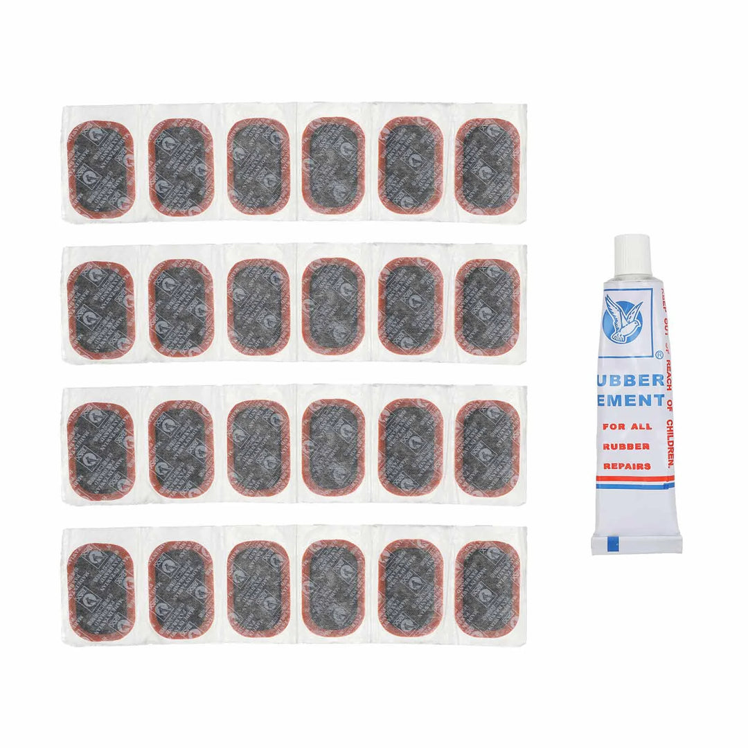 Pigeon Big Piece 24 Pcs/box-Cold Patch Bicycle and Motorcycle Patch Patch Tire Repair Tool Bicycle Tire Repair Kit MTB Cycling Flat Tyre Repair Rubber Patch Glue Lever Free Cold Patch Sealant Bike Inner Tube Repair Tool