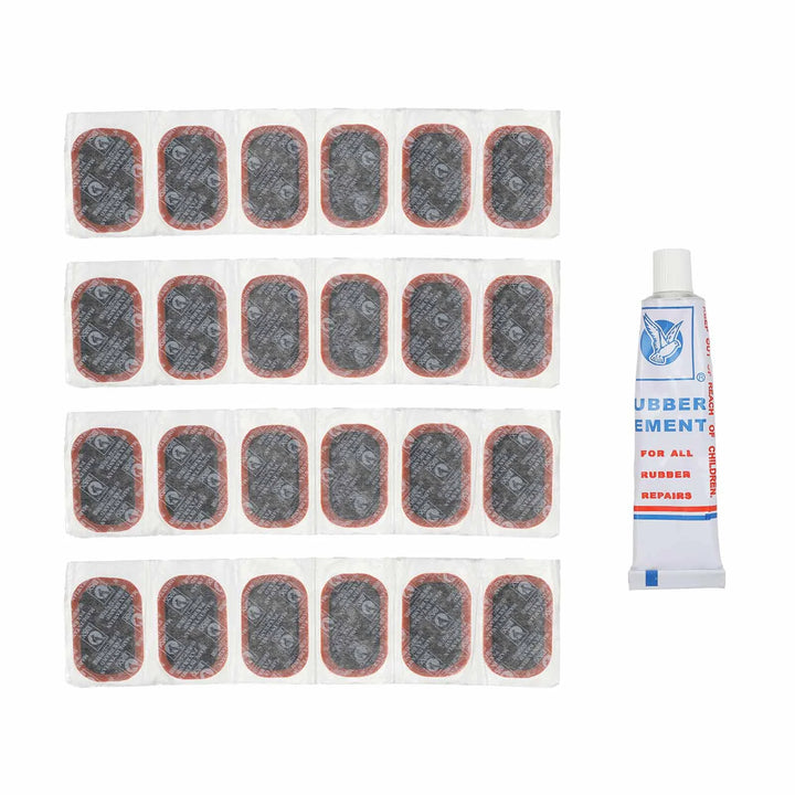 Pigeon Big Piece 24 Pcs/box-Cold Patch Bicycle and Motorcycle Patch Patch Tire Repair Tool Bicycle Tire Repair Kit MTB Cycling Flat Tyre Repair Rubber Patch Glue Lever Free Cold Patch Sealant Bike Inner Tube Repair Tool