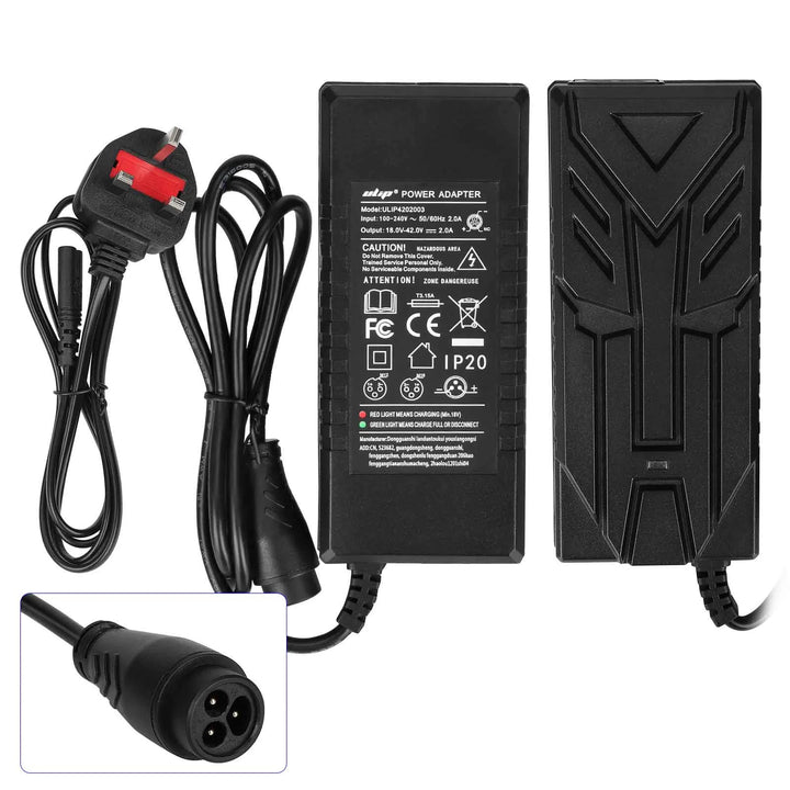 Ulip 18V to 42V2A Charger with Big LP16-3P Head EU Plug Ulip Big Eight Ming Head 42v2a Transformers European Standard Charger Electric Bike Electric Scooter 18V 36V 42V 2A Lithium Battery Charger Power Adapter