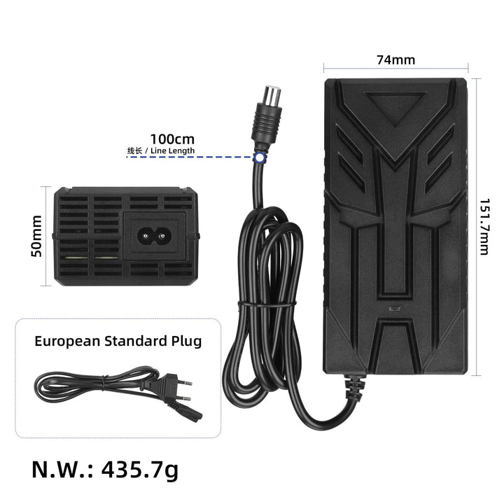 Ulip 42V~54.6V 3A Charger with Xiaomi Head Certified Charger EU Plug CE And FCC Certification Lithium Battery Charger 54.6V 3A Li-ion Battery Pack Charger Power Adapte Input 100-240V 48V 13S Lithium Skateboard Balance Vehicle Battery with Fan