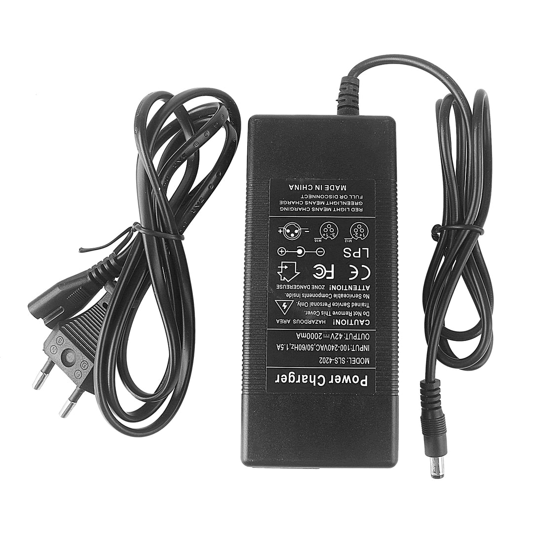 42V 2A Charger with DC2.1 5521 5.5*2.1 Connector and EU Plug Electric Vehicle Electric Scooter DC Head Charger Lithium Battery Charger 36v42v Round Head Power Cord Accessories Lithium Battery Power Adapter