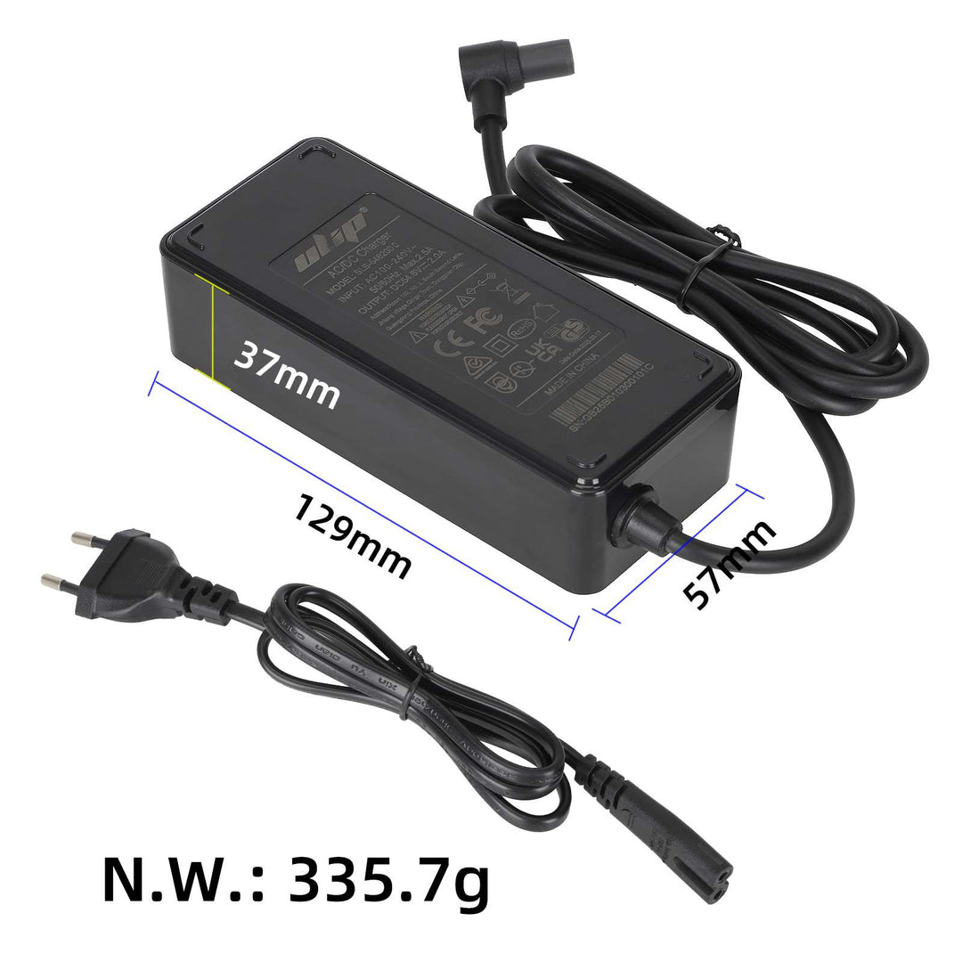 Ulip 54.6V 2A Charger with Hollow Head European Standard for Xiaomi 4 Pro 2nd Gen Xiaomi 4 Ultra Scooter Battery Charger Power Adapter Li-ion Battery Pack Charger Power Adapte Input 100-240V 48V 13S Lithium Skateboard Balance Vehicle Battery
