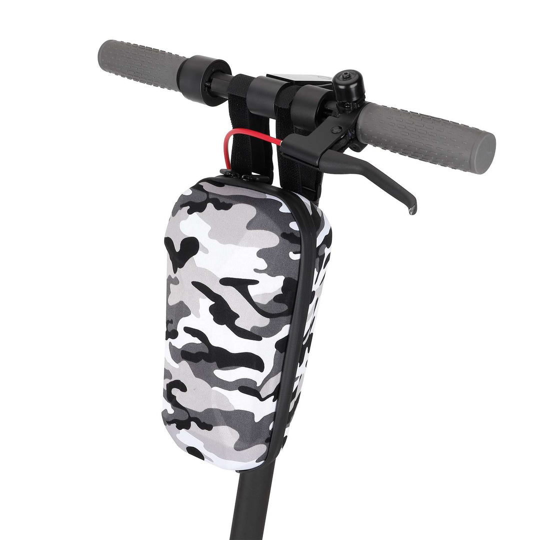 Camo Gray 3L Big Front Bag PU+EVA Carrier Hanging Head Handle Front Charger Bag Tool Storage Bag for Xiaomi Mijia M365/Ninebot ES2 ES1 Electric Scooter Electric Scooter Front Bag Waterproof EVA Hard Shell Bags Reflective Handlebar Hanging Bag Storage Bag