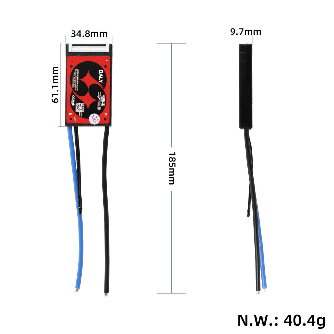 DALY BMS 13S 48V 20A BMS 3.7V 18650 Controllo interruttore soft on/off Potenza di scarica per E-bike Scooter Skateboard Rosso 48V 20A Sistema di gestione batteria Scheda di protezione batteria bilanciata Materiale PCB Ottima fattura