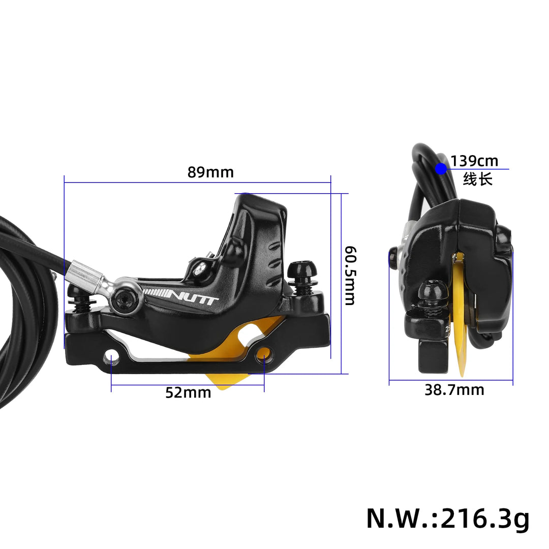 NUTT 4 Piston Left Front Oil Disc Brake for KuKirin G4 Max scooter NUTT 4 Piston Electric Scooter Brake Y-5 Hydraulic Disc Brakes 140 160 Rotor For A5-D KUGOO Zero Dualtron Kaabo Mantis